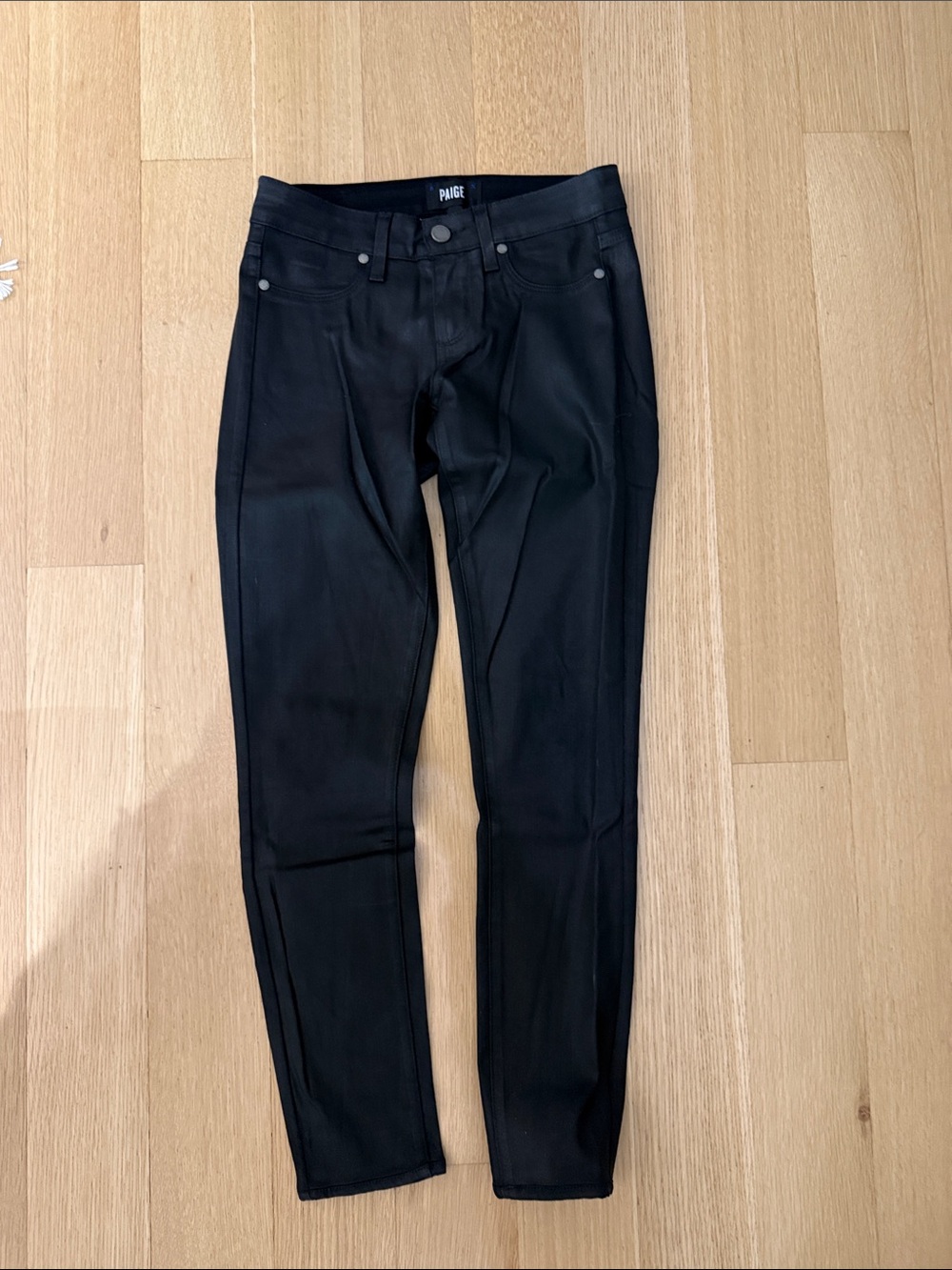 PAIGE Black Verdugo Ultra Skinny Coated Jeans